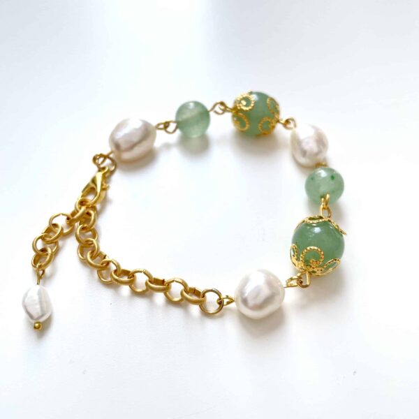 Baroque Pearl Aventurine Gemstone Bracelet