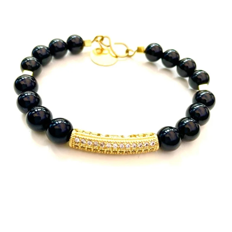 Black Onyx Gemstone Chic Bracelet