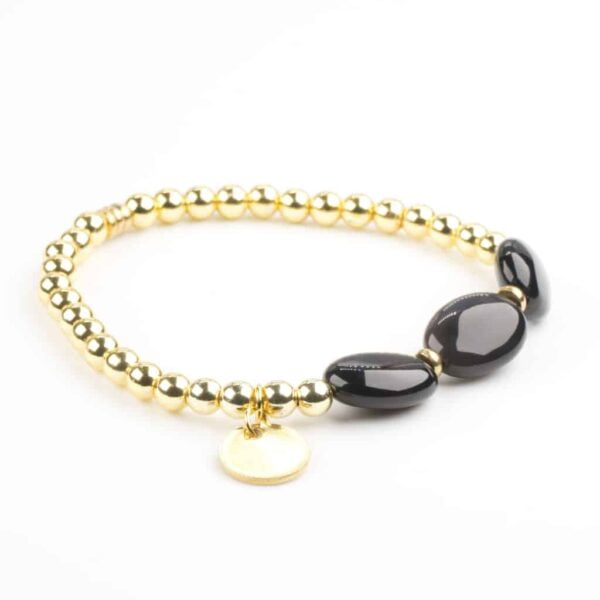Gold Black Agate Bracelet