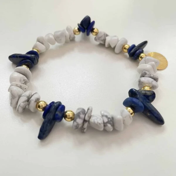 Howlite Lapis Lazuli Gemstone Bracelet