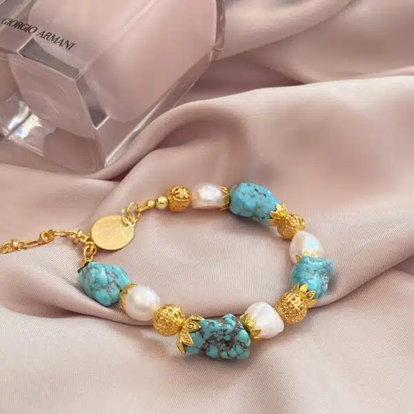 Turquoise Fresh Pearls Bracelet