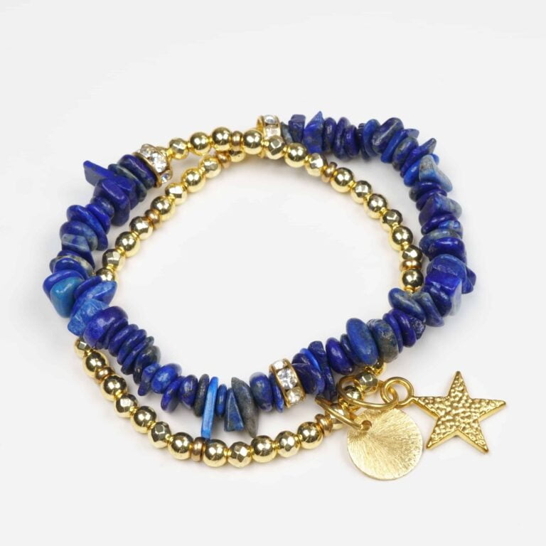 Lapis Lazuli Gold Wrap Bracelet