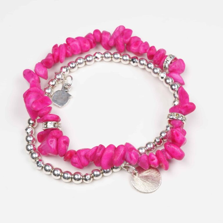 Pink Agate Wrap Bracelet