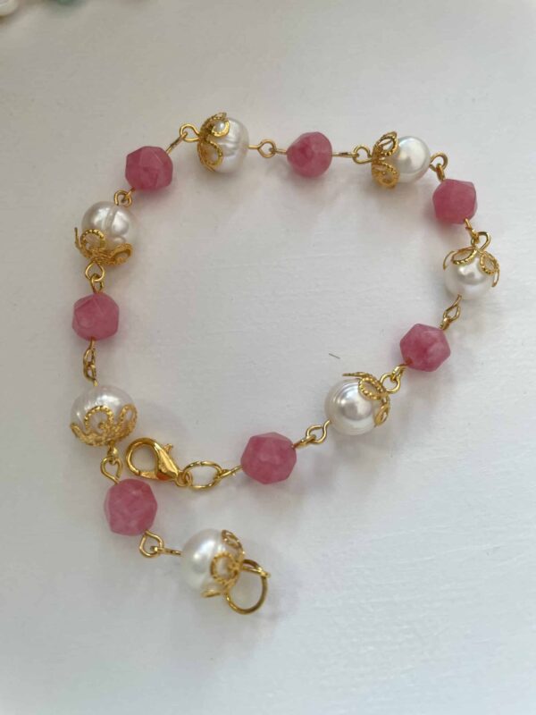 Rose Quartz Baroque Pearl bracelet