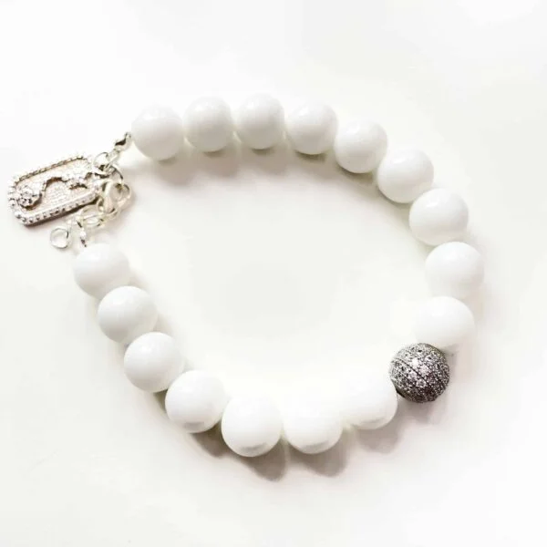 White Jade Silver Posh Bracelet