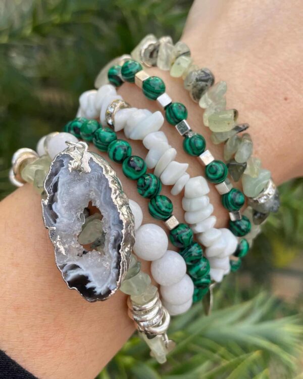 White Jade Silver Bracelet