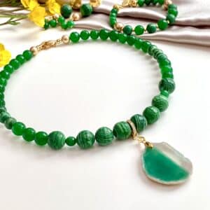 Malachite Green Jade chunky Necklace
