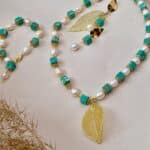 Baroque Pearl Green Turquoise Necklace
