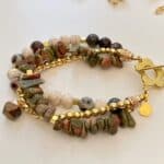 Gold Hematite Gemstones Layered Bracelet
