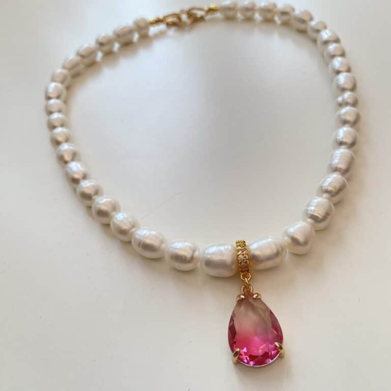 Baroque Pearl Pink Drop Necklace