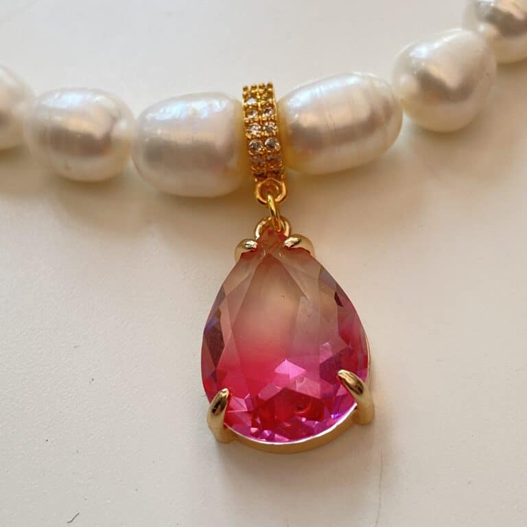 Baroque Pearl Pink Drop Necklace