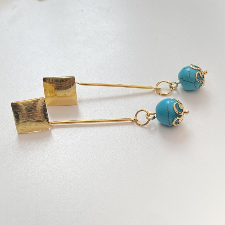 Turquoise Gold Earring