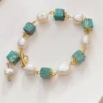 Baroque Pearl Green Turquoise Bracelet
