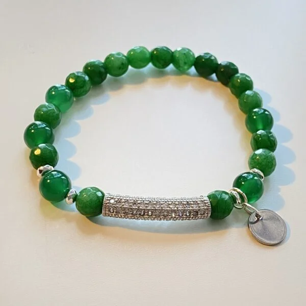 Jade Green Silver Bracelet