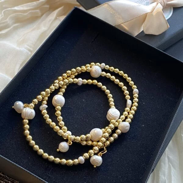 Fresh Pearls Gold Hematite Bracelet