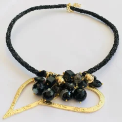 Luxury Black Onyx Tourmaline Agate Necklace