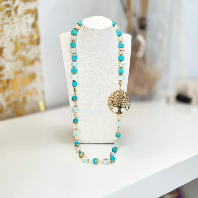 Turquoise Tree Of Life Long Necklace