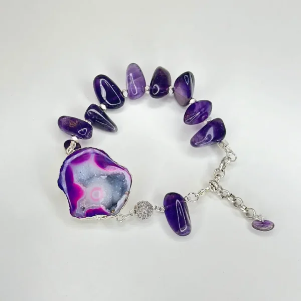 Amethyst Silver Chic Bracelet