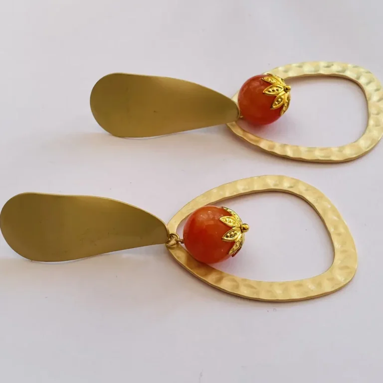 Orange Chalcedony Earring