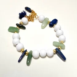 White Wood Gemstone Bracelet