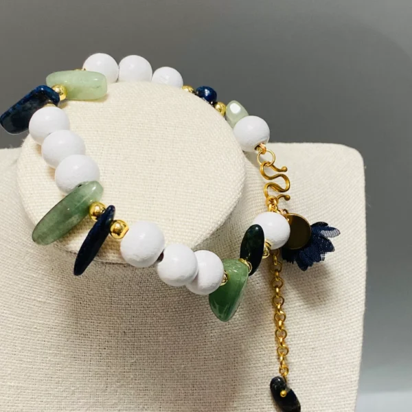 White Wood Gemstone Bracelet