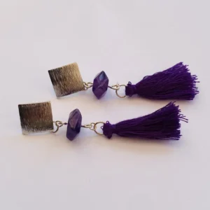 Amethyst Silver Earring