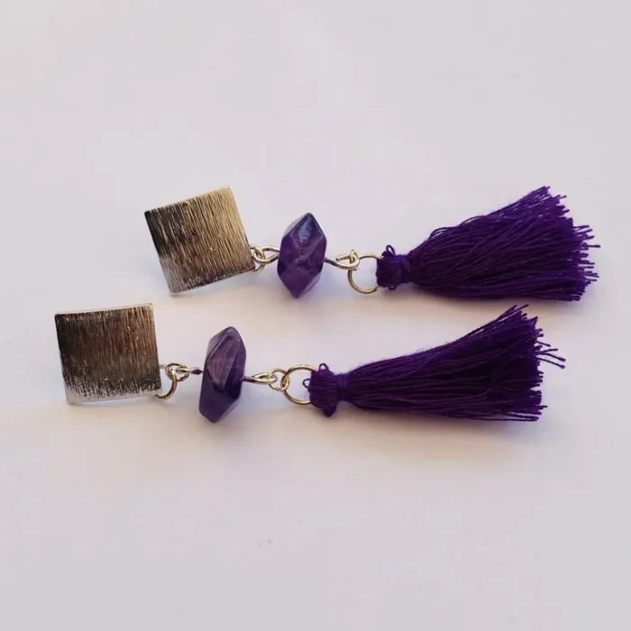 Amethyst Silver Earring