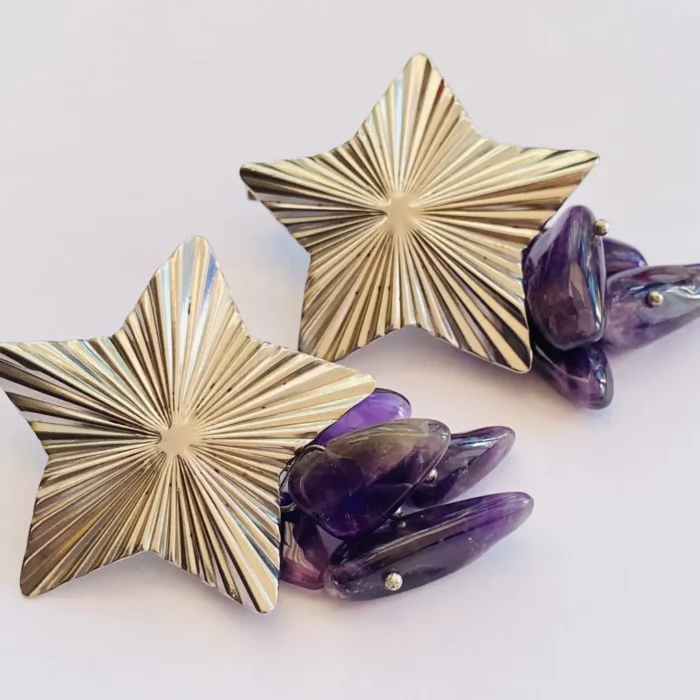 Amethyst Star Earring