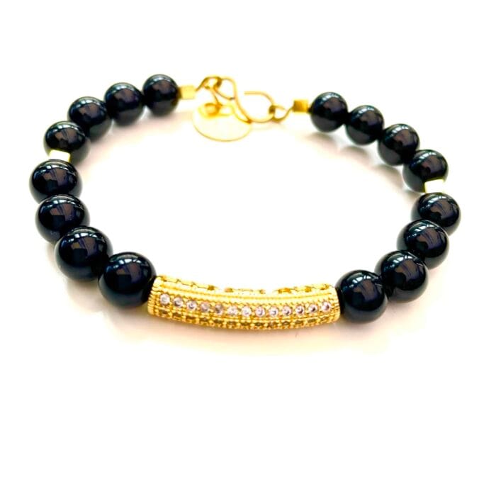 Black Onyx Gemstone Chic Bracelet  Soul Element Collect