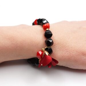 Black Onyx and Red Coral Bracelet v2 750px