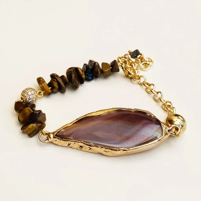 Brown Agate Tiger Eye Chic Bracelet