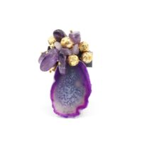 Natural Gemstone Amethyst Brooch Art