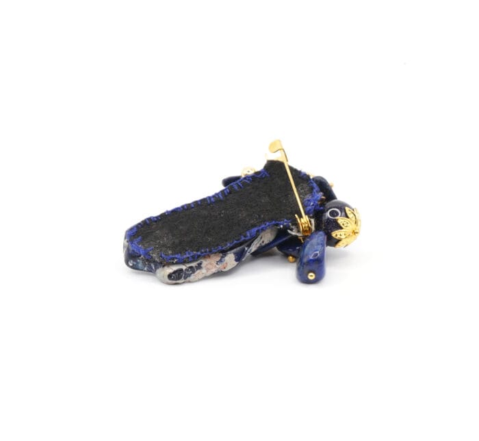 Natural Lapis Lazuli Gemstone Brooch