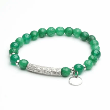 Jade Green Silver Bracelet