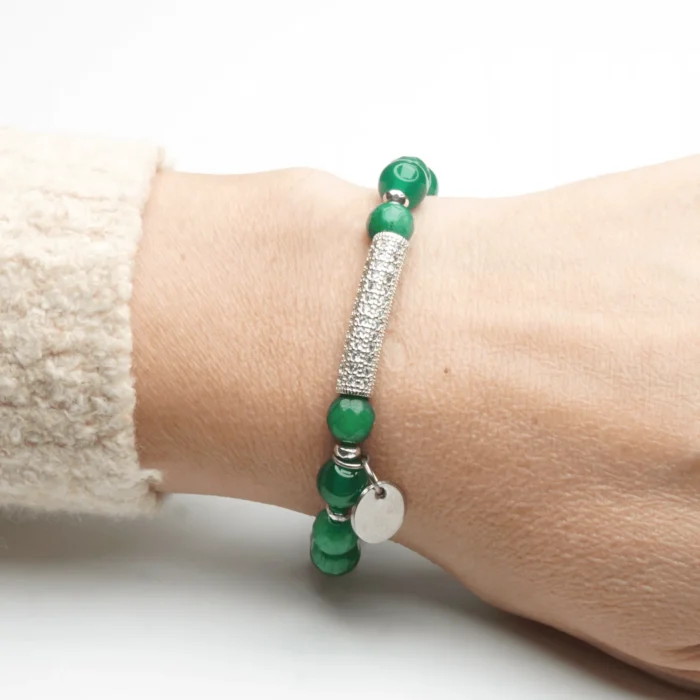 Jade Green Silver Bracelet