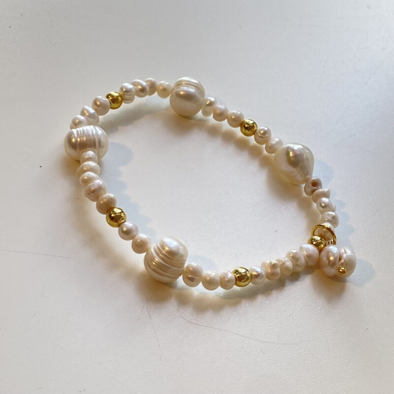 Fresh Pearls Gold Hematite Bracelet