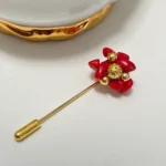 Red Coral Pin Brooch