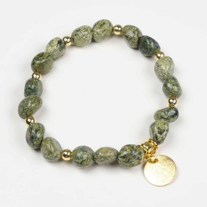 Green Snowflake Bracelet  A Stone Of Purity