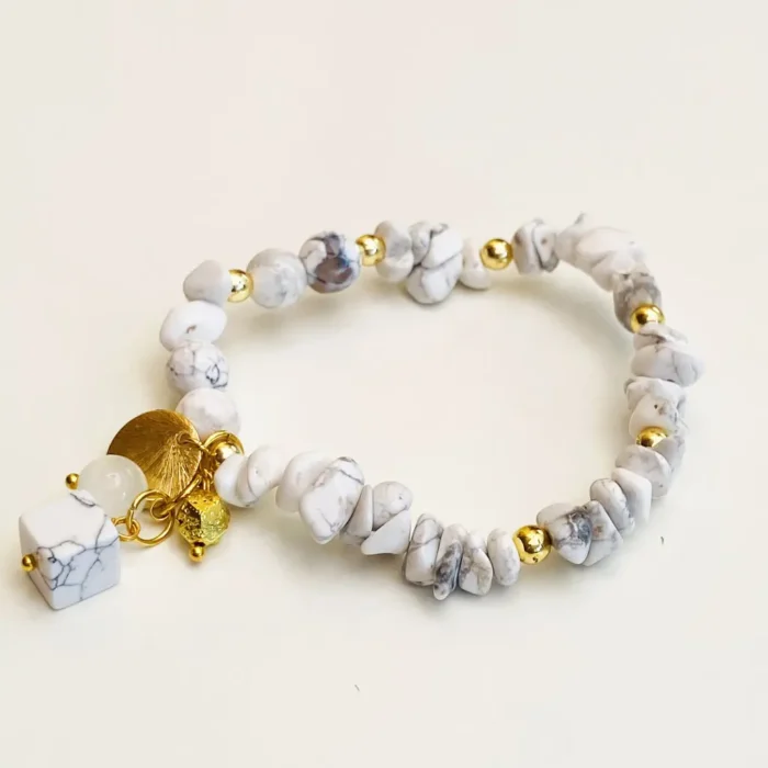 Howlite Gold Bracelet