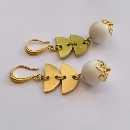 Jade Gold Earring