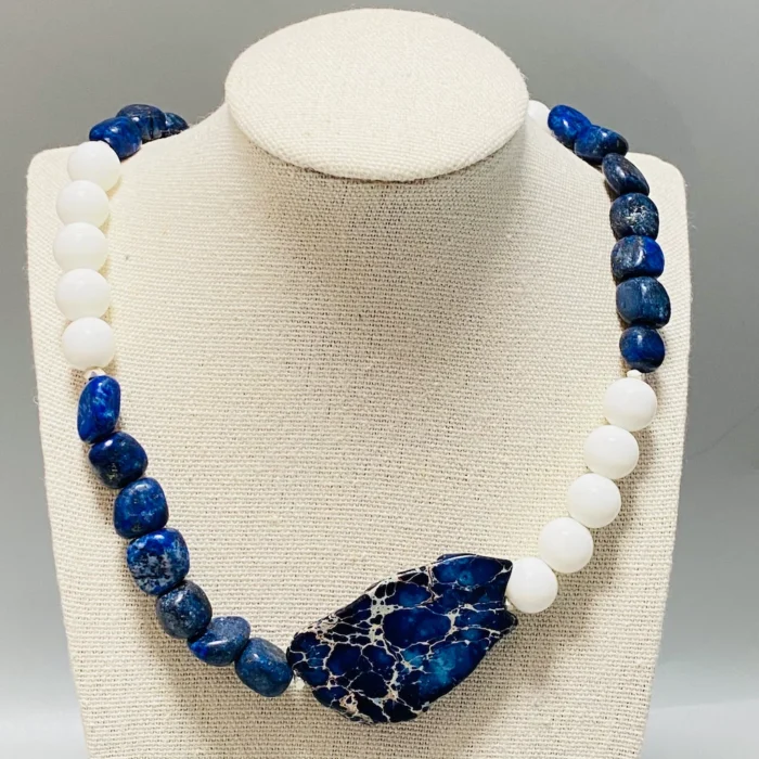 Lapis Lazuli White Jade Necklace 1