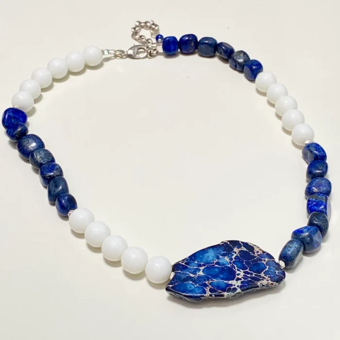 Lapis Lazuli White Jade Necklace