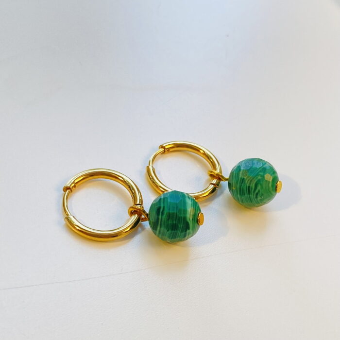 Malachite Hoop Earring