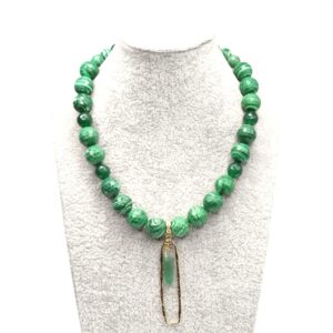 Malachite and Green Jade Necklace