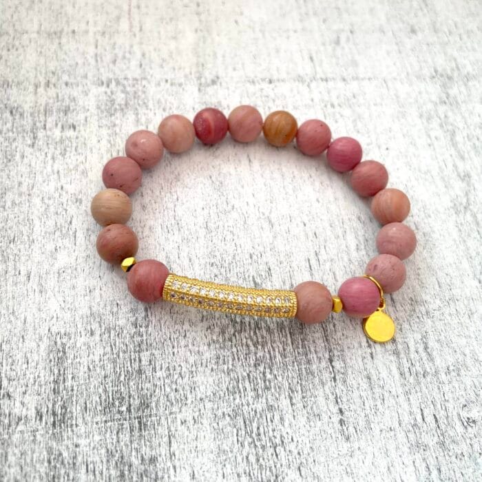 Rhodonite Gold Bracelet 2