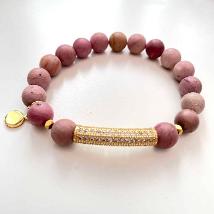 Rhodonite Gold Bracelet