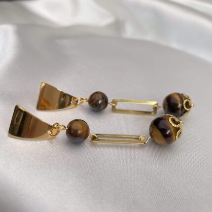 Tiger Eye Gold Earring  About Tiger Eye