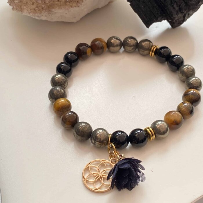 Triple Protection Gemstone Healing Bracelet