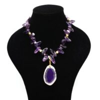 Unique Elegant Amethyst Pendant Jewellery Set