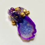 Natural Gemstone Brooch Art